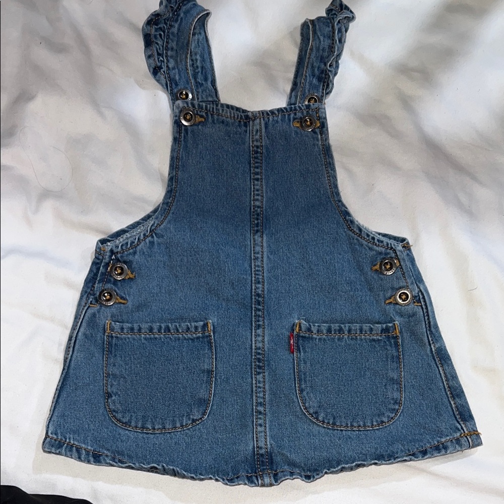 Classic Blue Levi’s Denim Overall Dress for Babygirl Size 2T